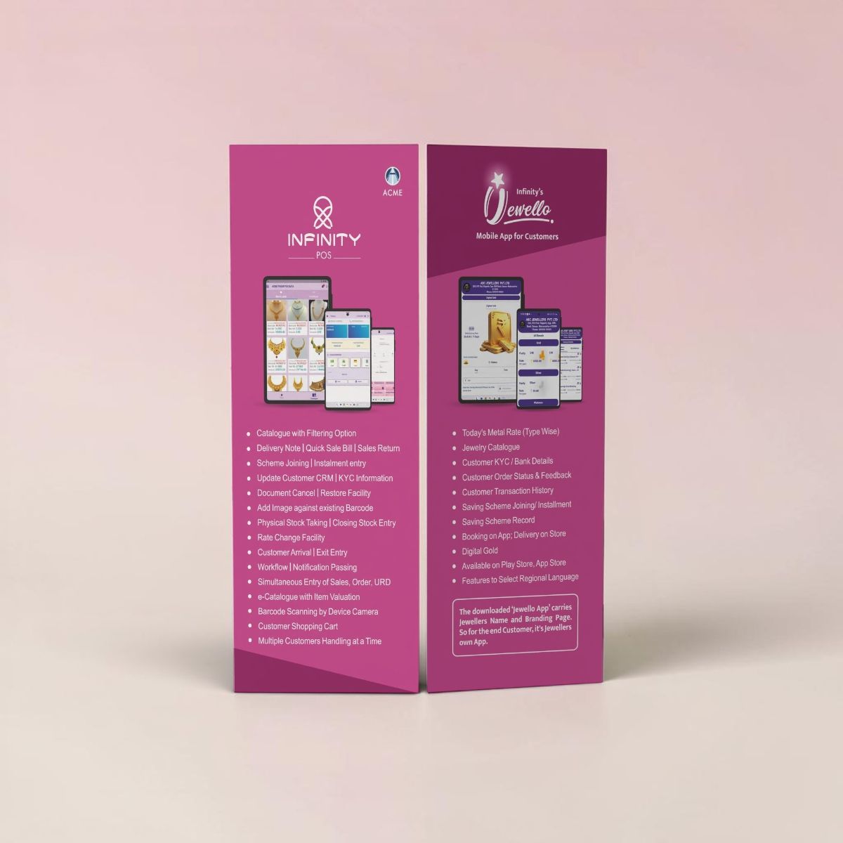 A two-panel product flyer.